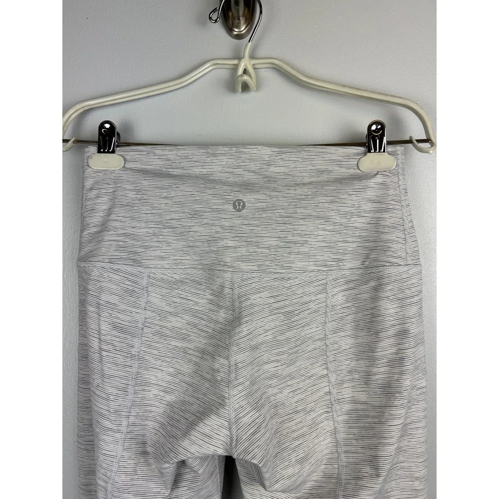 Lululemon Wunder Under High Rise Crop‎ Leggings Heathered Gray 8 Scallop Hem 24